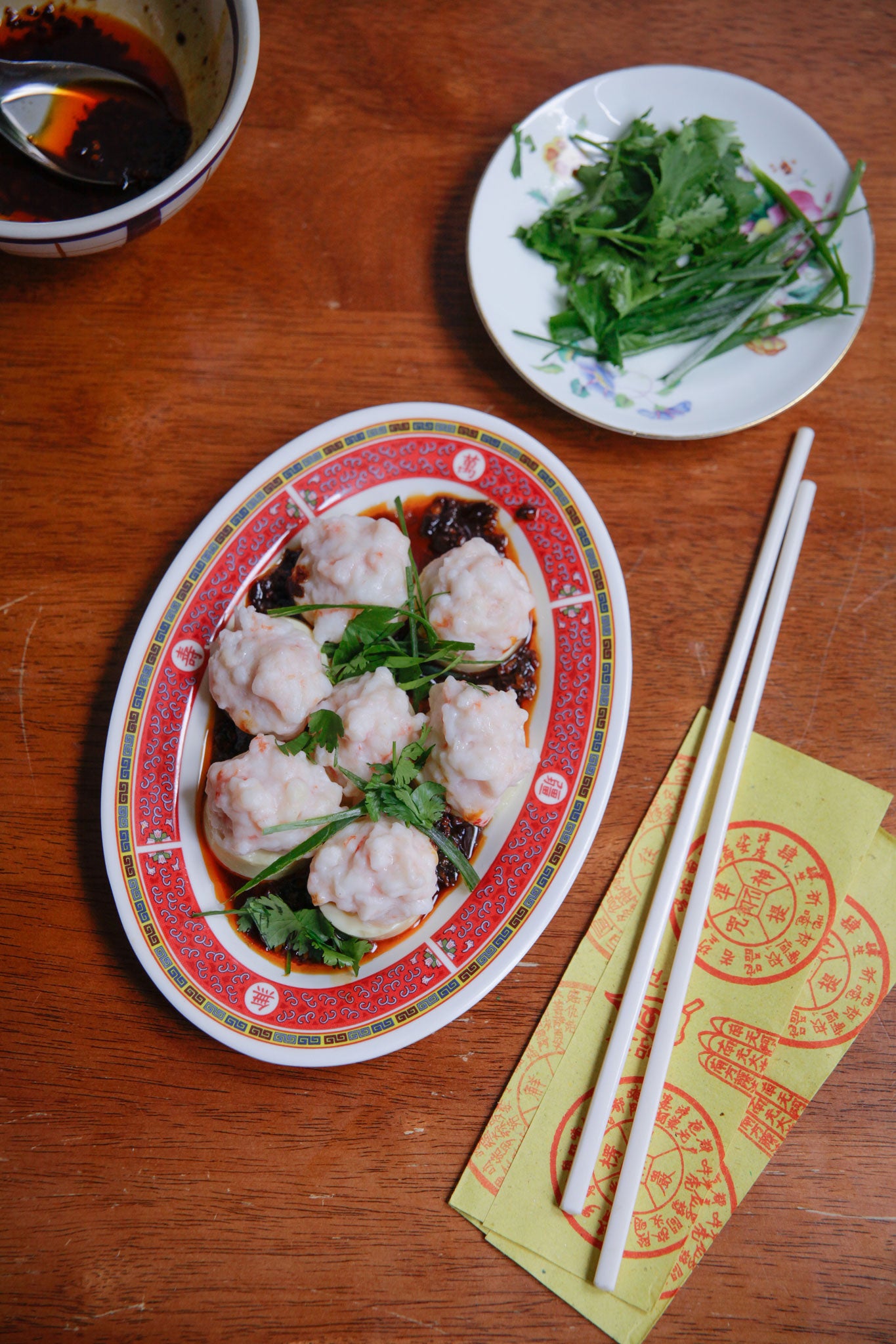 The finished steamed egg tofu dish