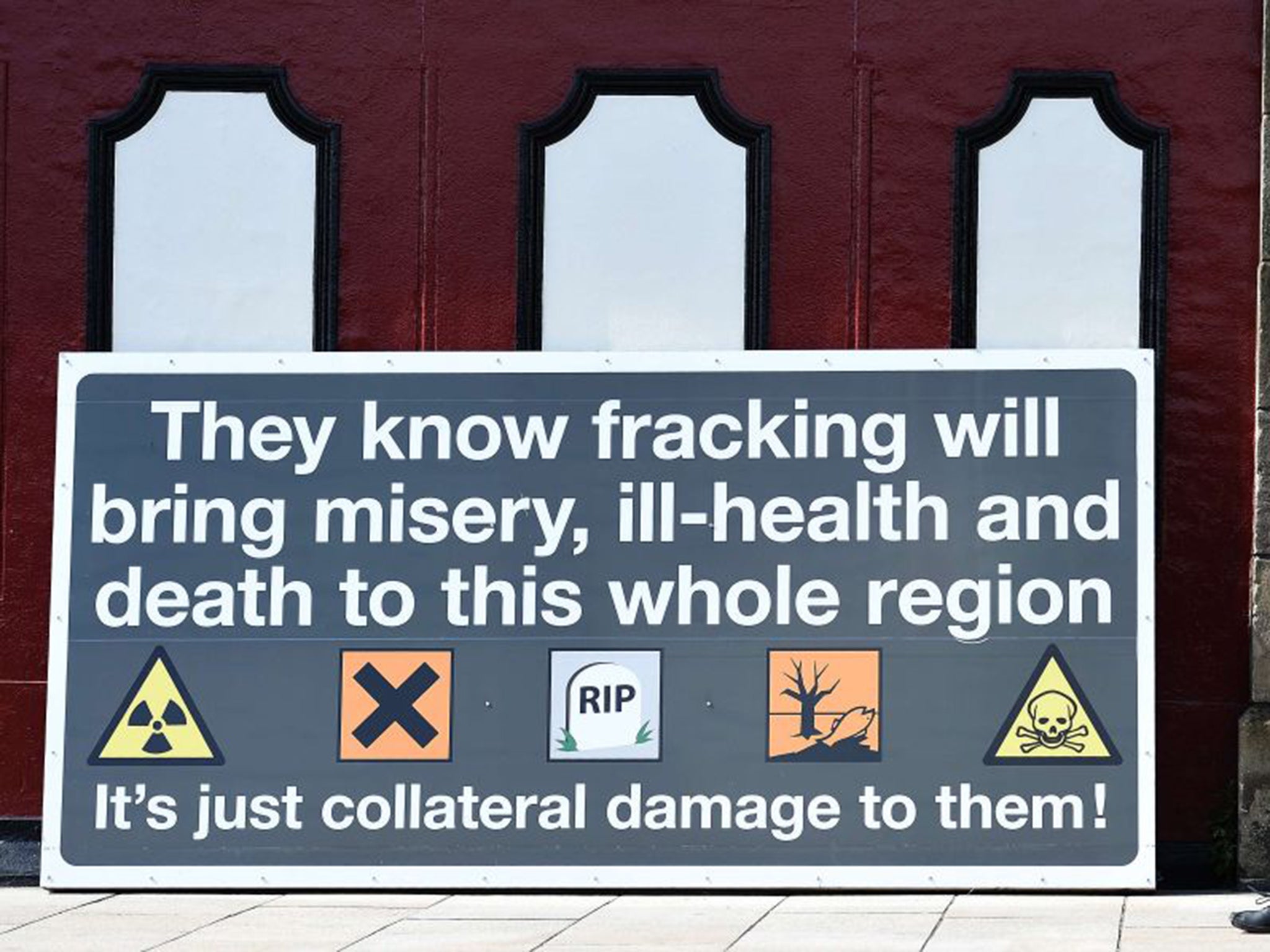 Protesters were demonstrating against the applications from energy firm Cuadrilla to start two fracking operations on nearby sites
