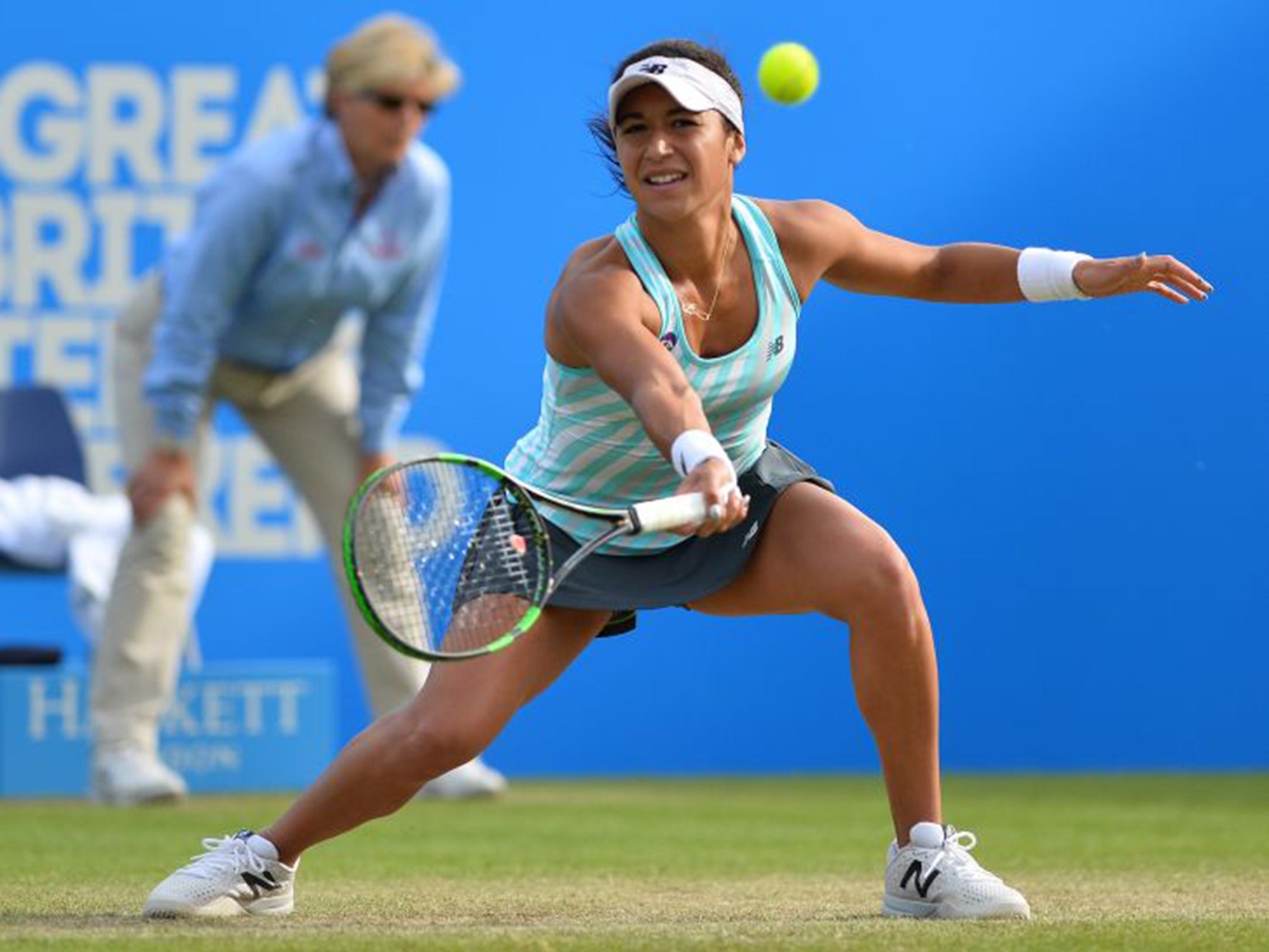 Heather Watson defeated two higher-ranked players before losing to Sloane Stephens in the Aegon International at Eastbourne