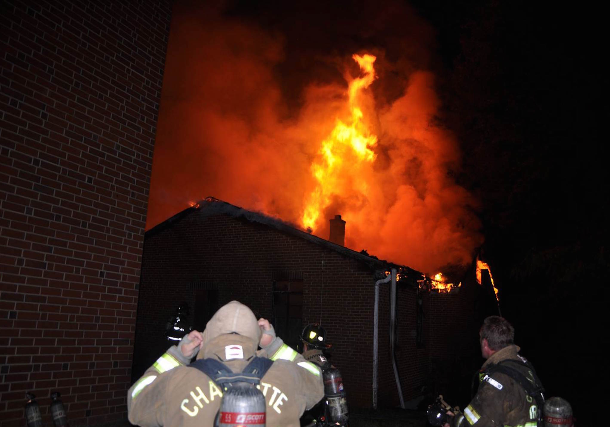 The fire at Charlott's Briar Creek Road Baptist Church