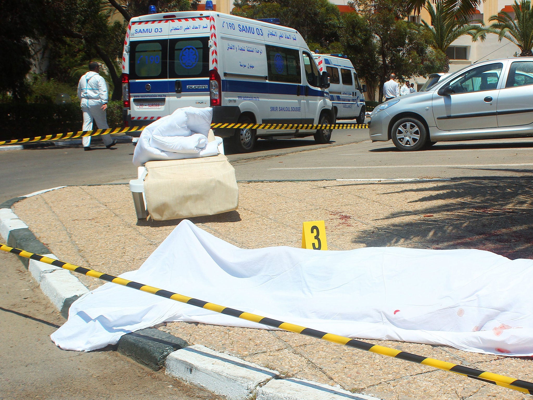 A body lies on a street in al-Sousse, 150 kilometers from Tunisia