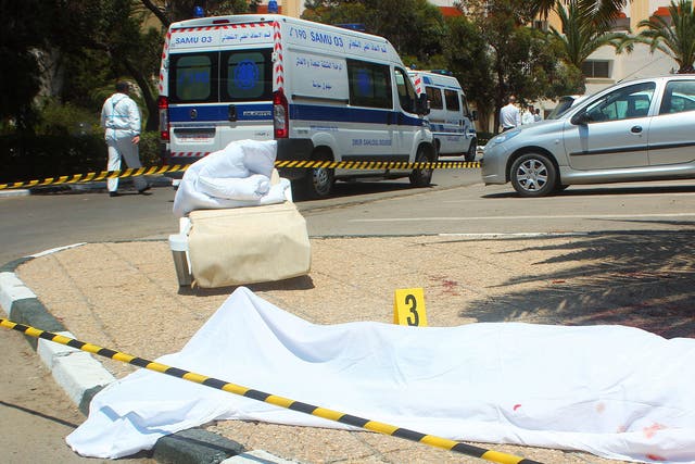 A body lies on a street in al-Sousse, 150 kilometers from Tunisia