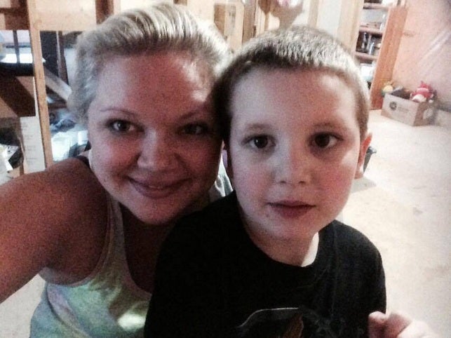 Tricia Rhynold and her son Timothy, 7, who has autism