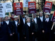 Strike over legal aid cuts boosted by major firms' backing