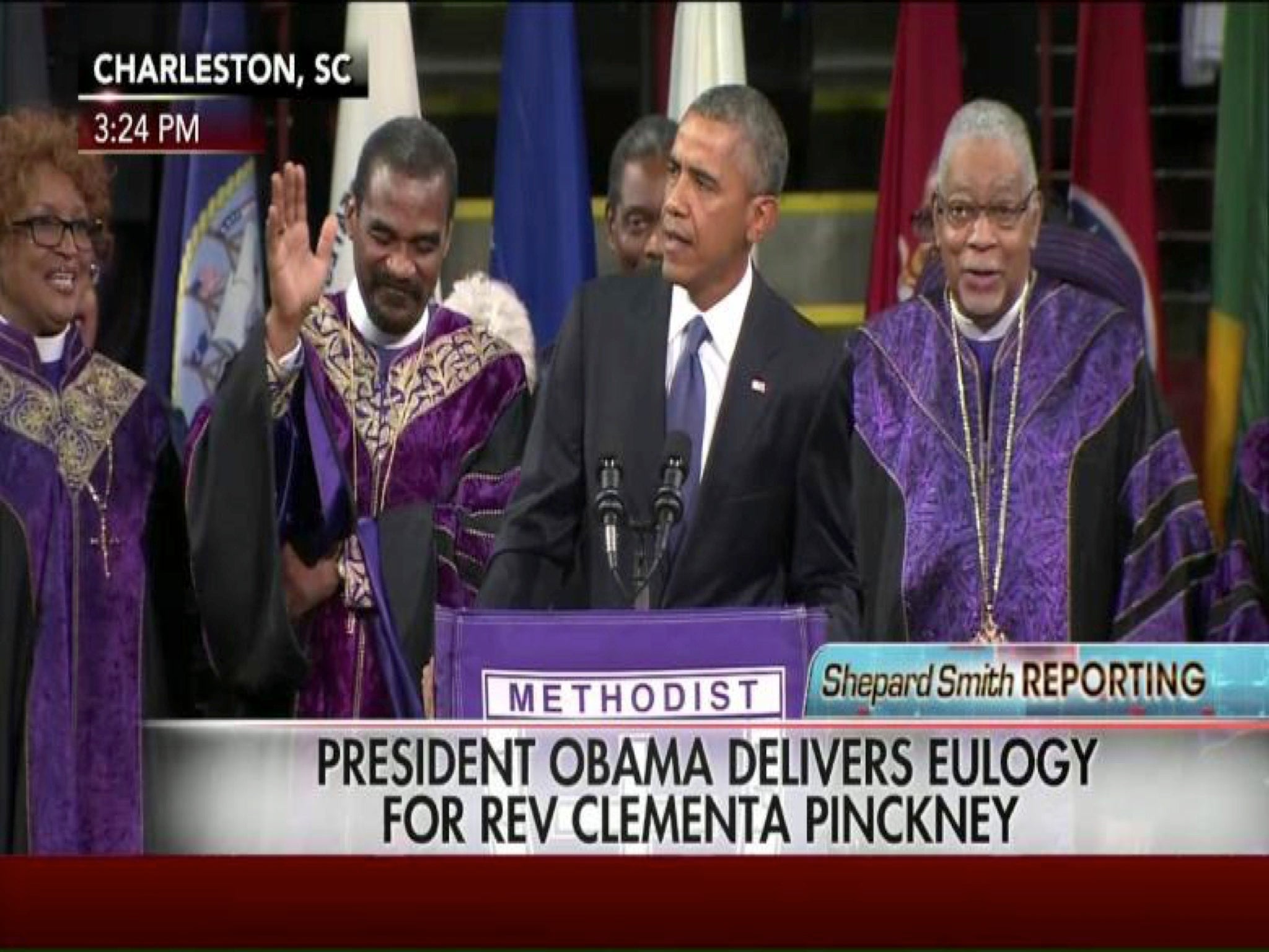 President Barack Obama delivered an emotional rendition of Amazing Grace