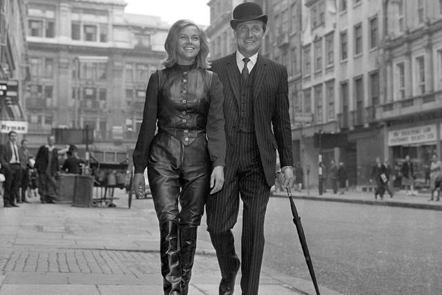Blackman with co-star Patrick Macnee in the 1960s hit TV show