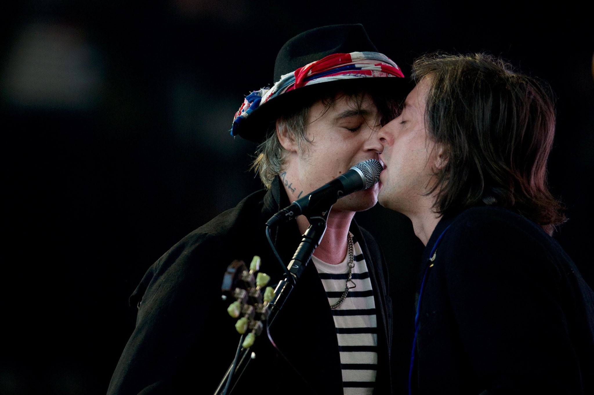 The Libertines perform a secret set at the Pyramid Stage