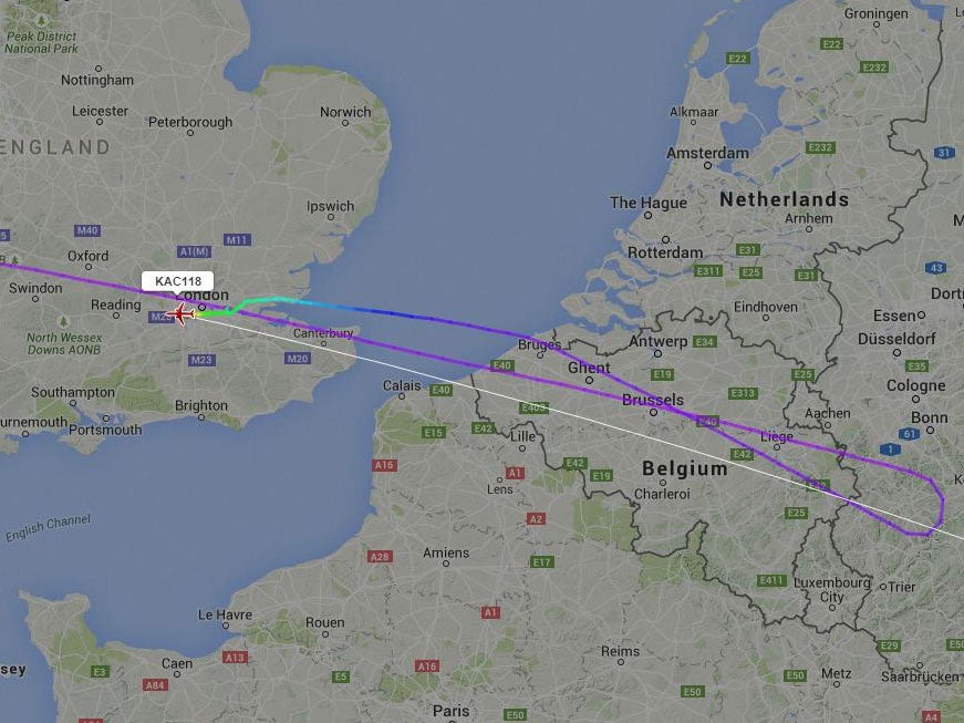 Tracking data from Flightradar24 showed the plane diverting over Germany