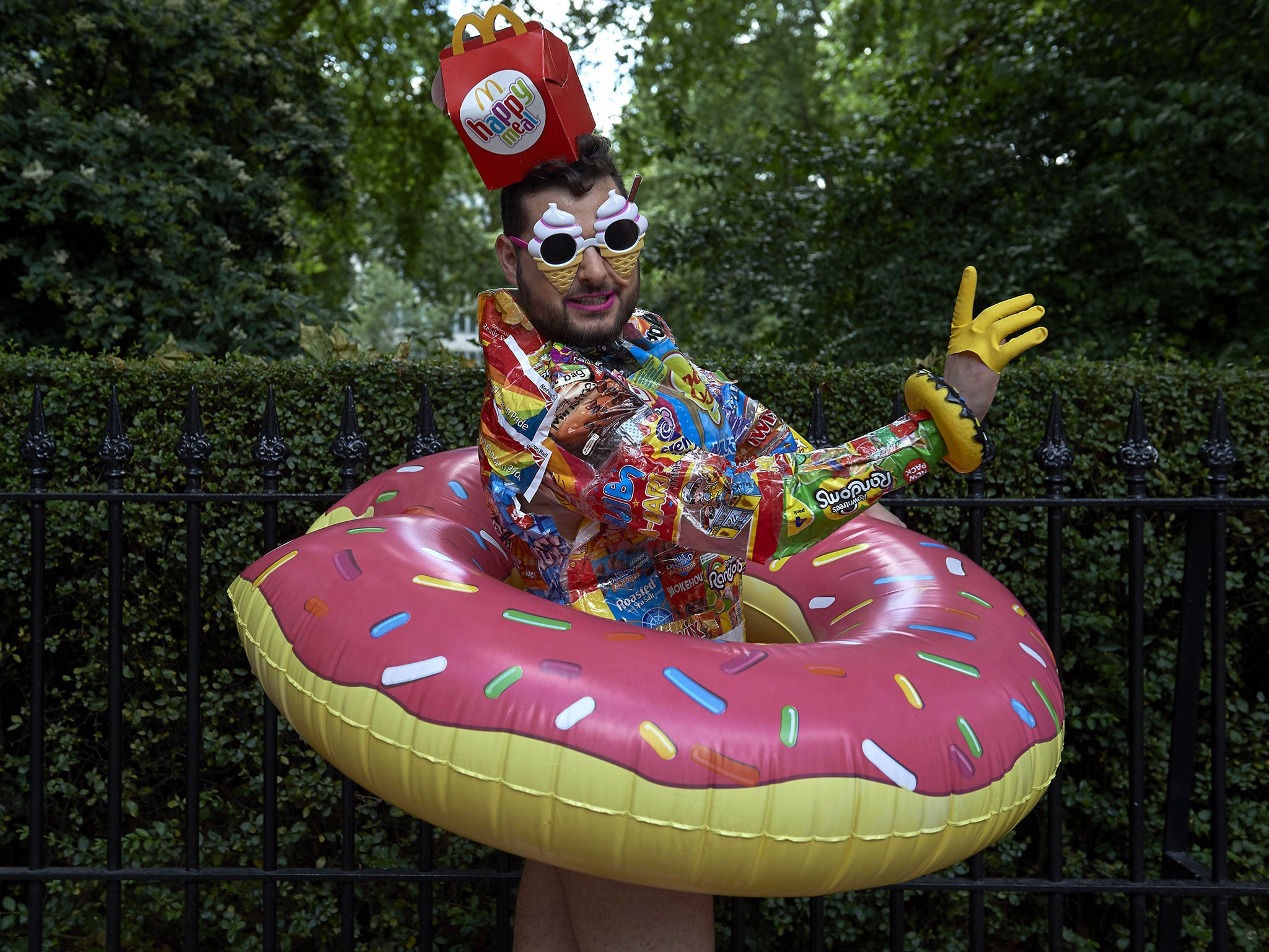 A member of the public enjoys the London Pride festival