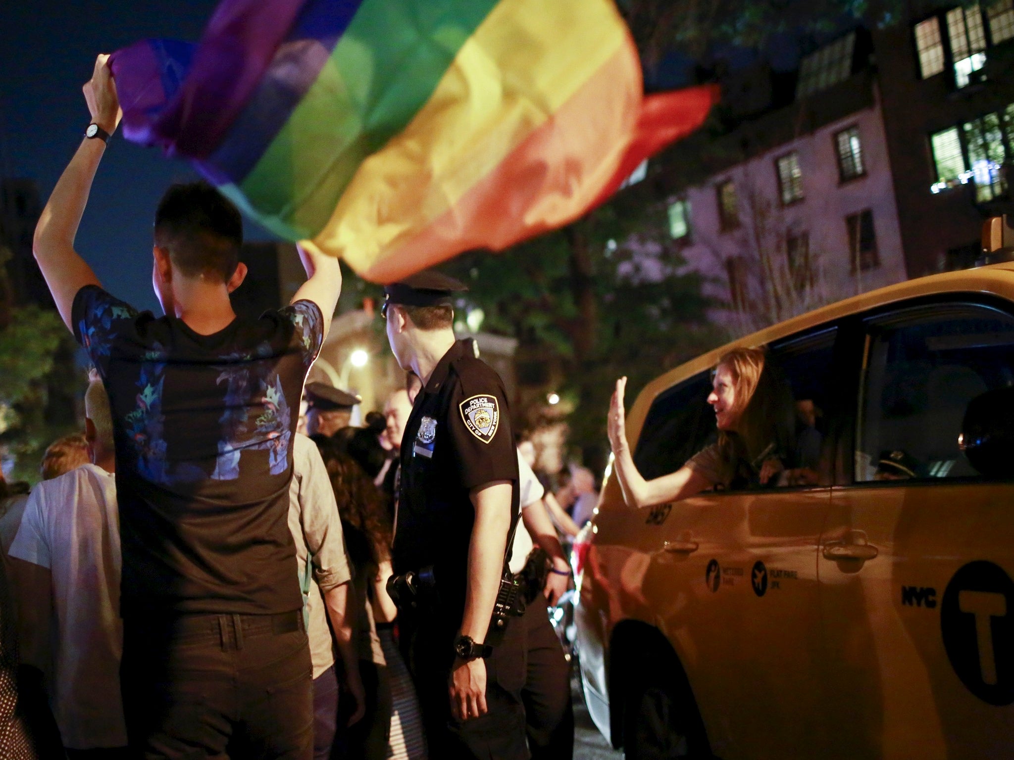 Scenes at the site of New York's Stonewall Inn