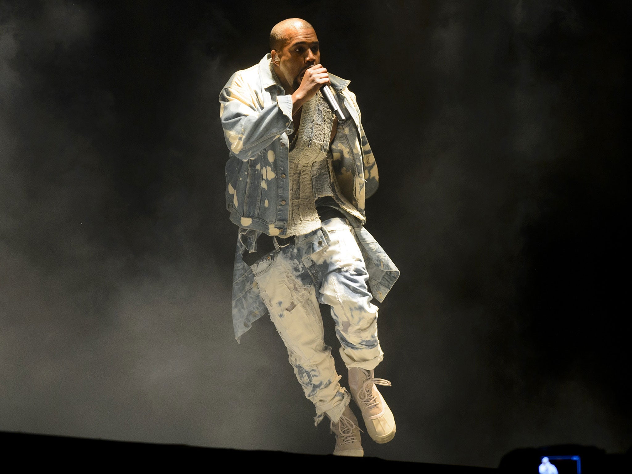 Kanye West storms the Pyramid Stage at Glastonbury