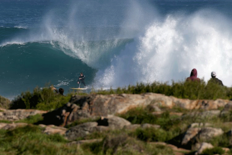 The wave swelled on Saturday morning at Cow Bombie, an open-ocean reef break about 2km off the coast from Grace Town