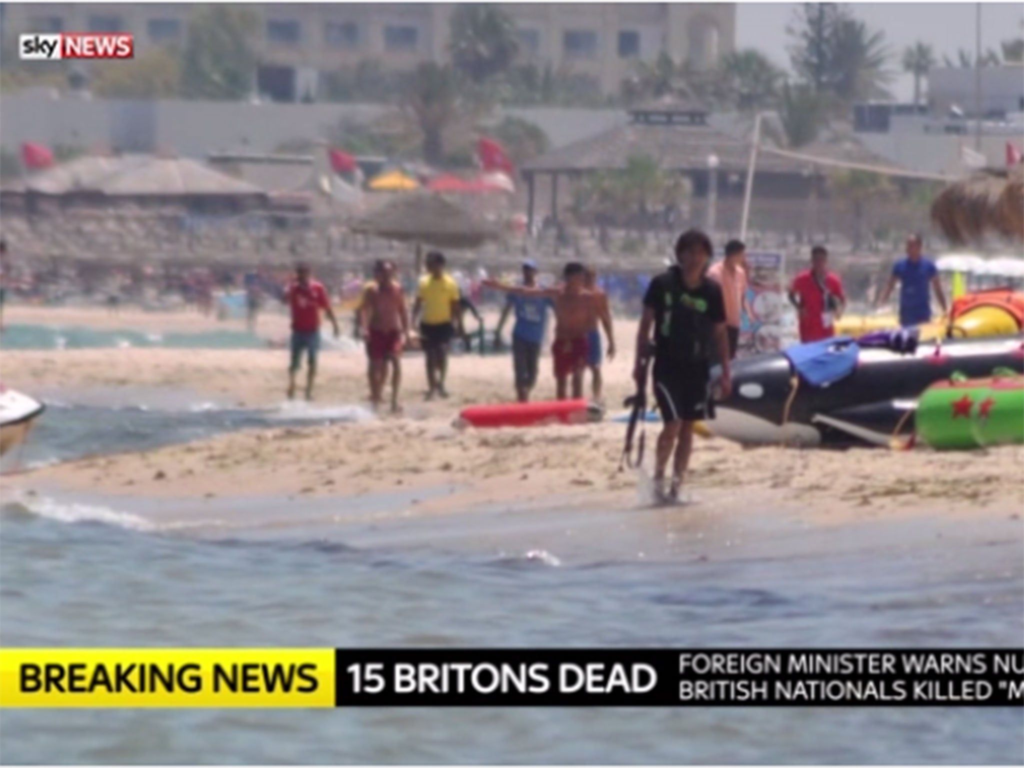 Images obtained by Sky News show the immediate aftermath of the shooting at a beach in Sousse, Tunisia