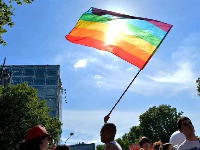 A rainbow flag celebrating Pride