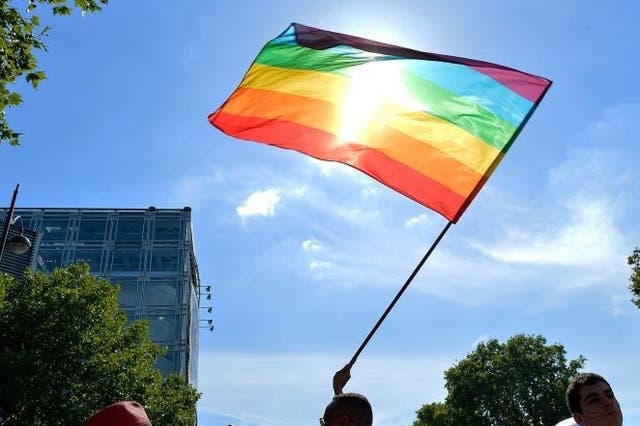 <p>The iconic rainbow flag was designed by artist <a href="/topic/gilbert-baker">Gilbert Baker</a></p>