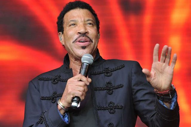 Lionel Richie performs live on the Pyramid stage during the third day of Glastonbury Festival