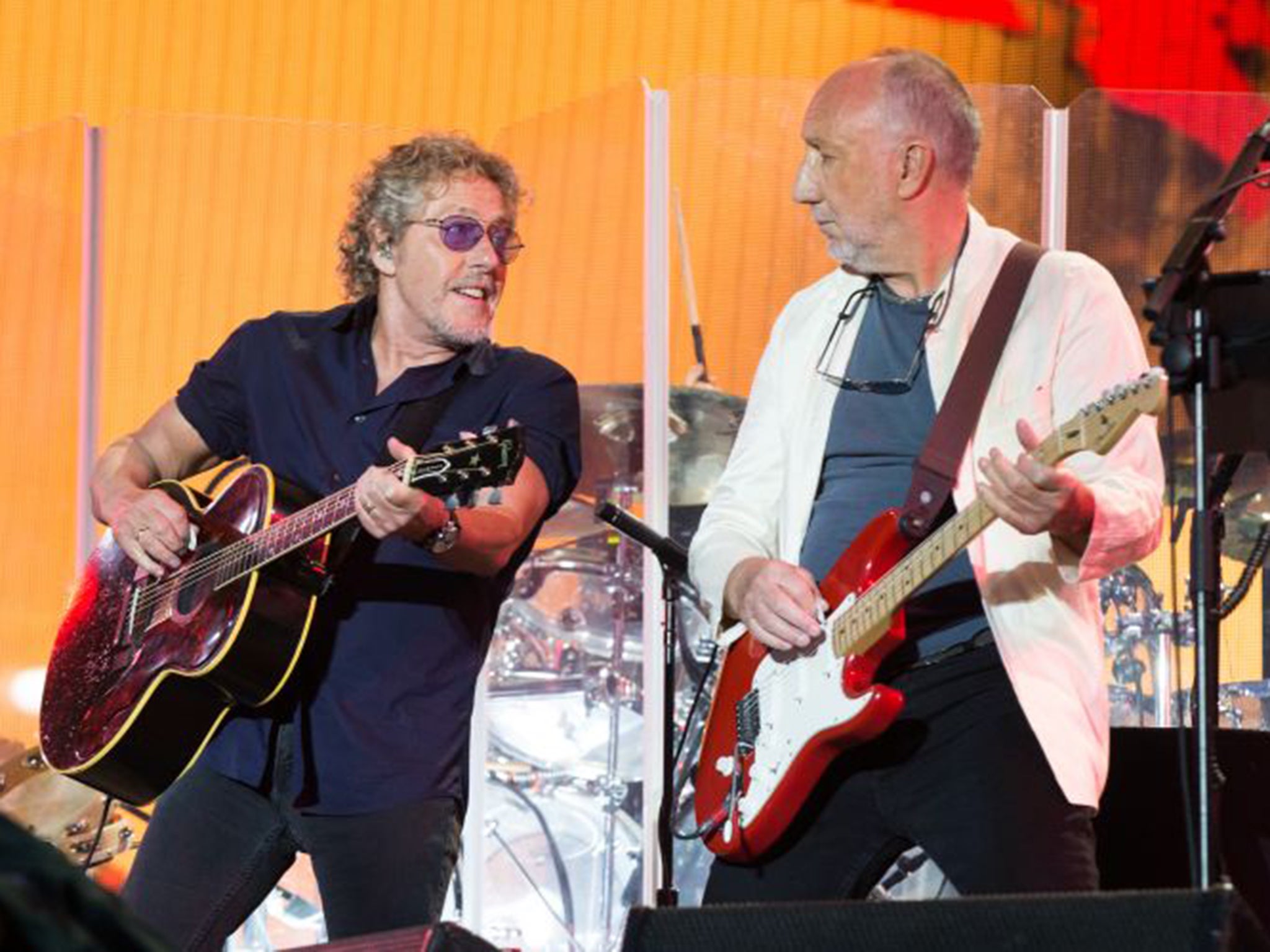 Roger Daltrey and Pete Townshend of The Who close the festival