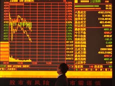Chinese stock market loses £1.5 trillion in three weeks