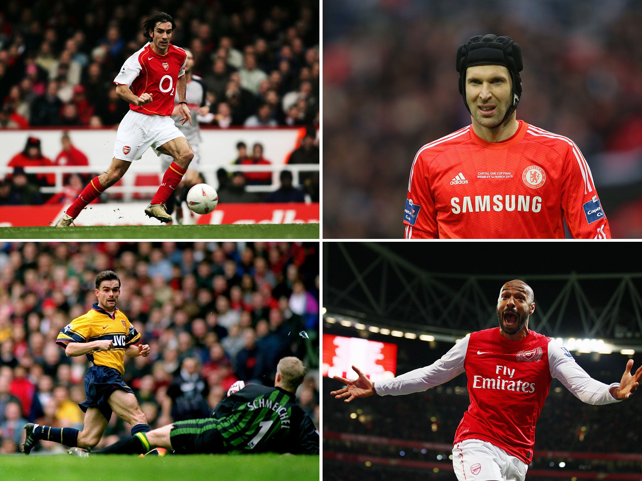 Robert Pires, Petr Cech, Marc Overmars and Thierry Henry