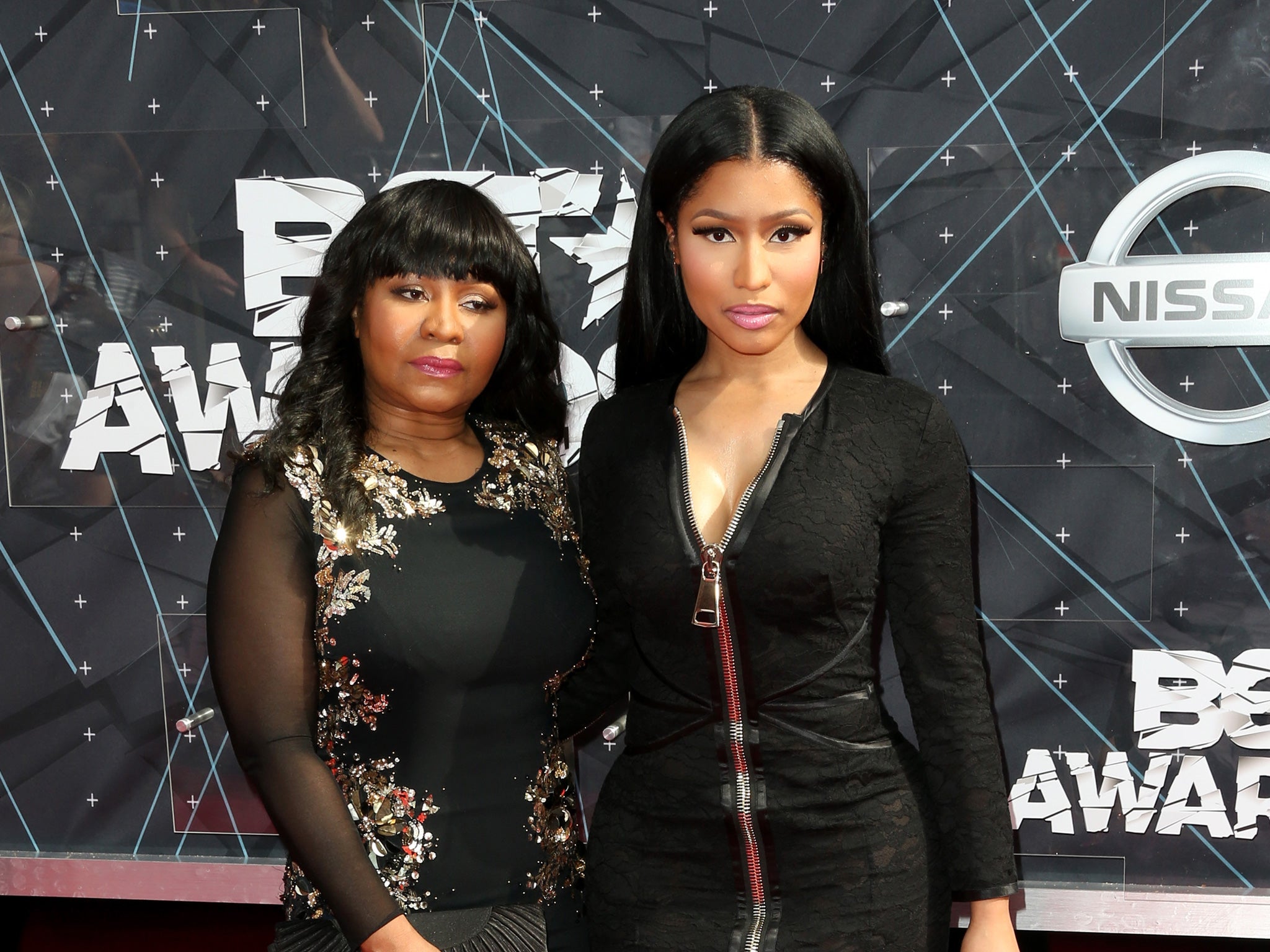 Nicki Minaj and her mother Carol at the BET awards 2015