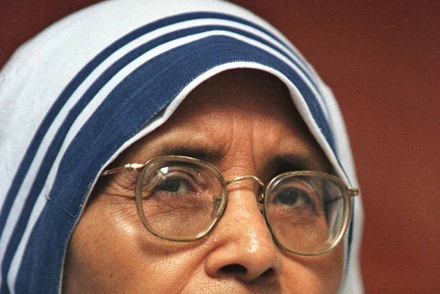 Sister Nirmala at her first press conference in 1997 after Mother Teresa had died 
