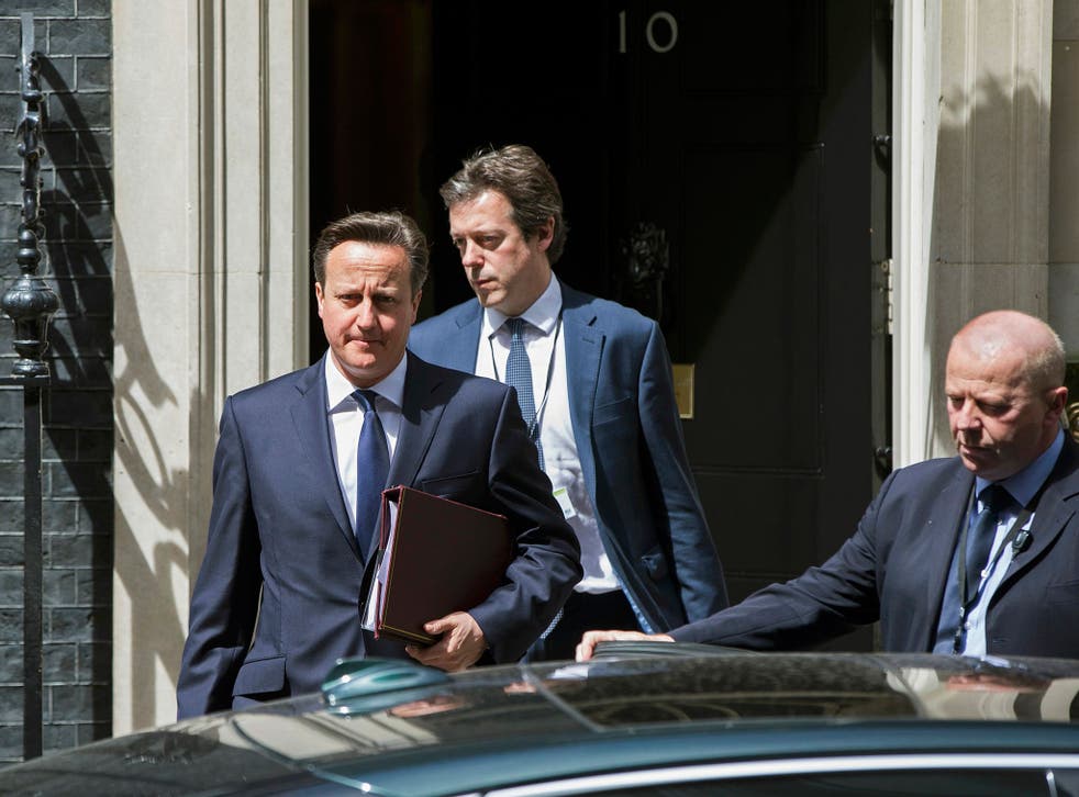David Cameron leaves Number 10 to speak at Parliament