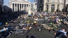 Cyclists stage another mass 'die-in' protest at Bank in continuing