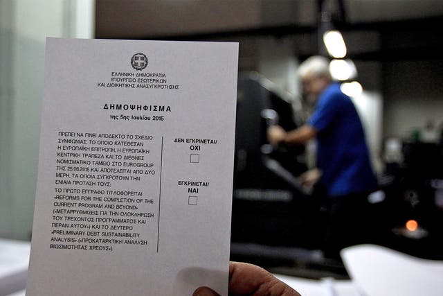Ballot papers are prepared for the Greek referendum on whether to accept bailout conditions