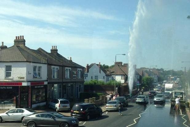 The burst water pipe in Tooting