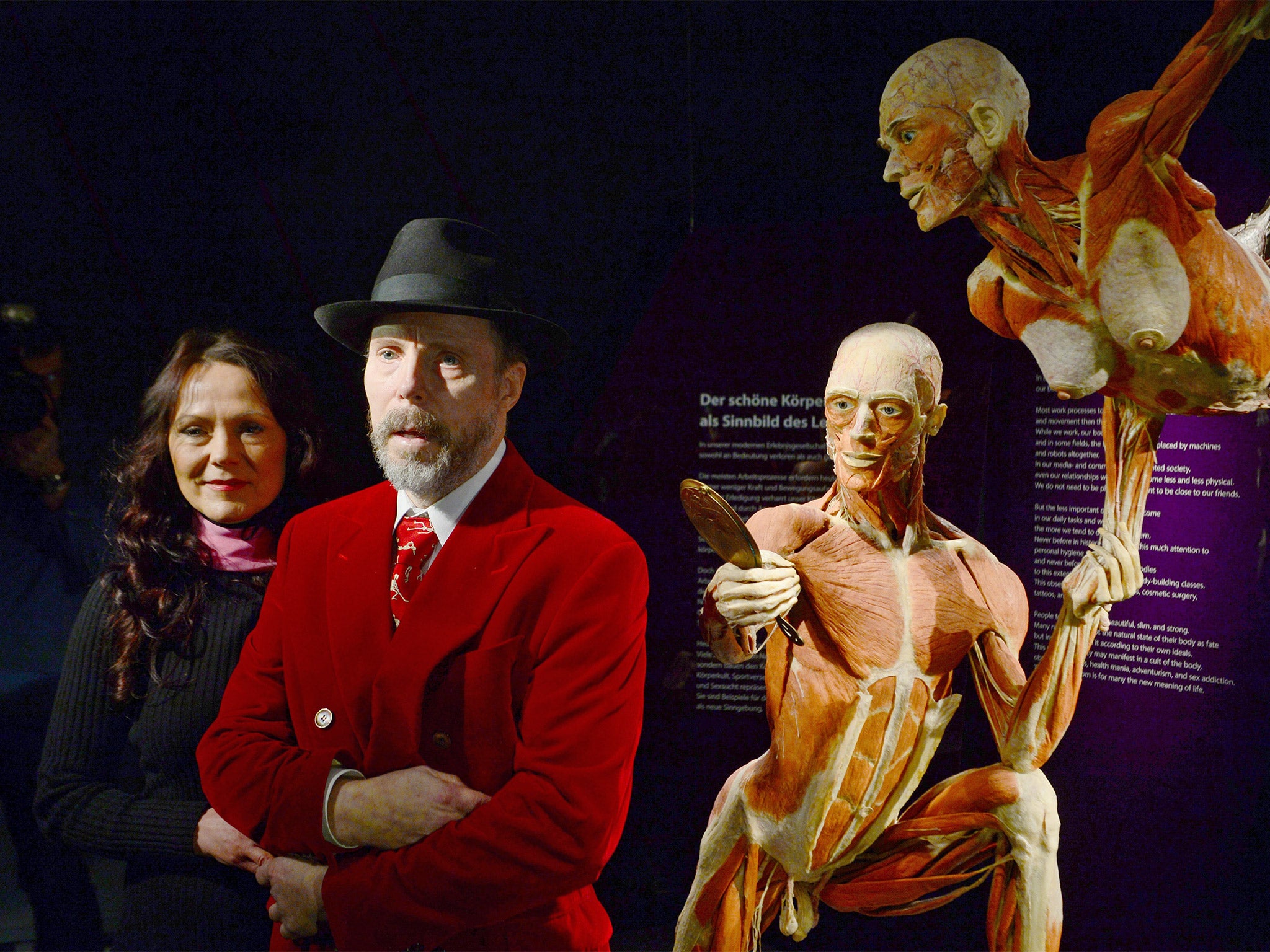 Odd couple: Gunther von Hagens and his wife, Angelina Whalley, in Berlin this year at the opening of the first Bodyworlds museum