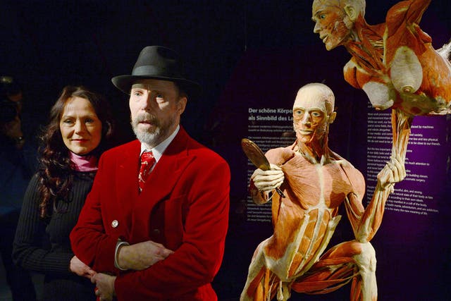 Odd couple: Gunther von Hagens and his wife, Angelina Whalley, in Berlin this year at the opening of the first Bodyworlds museum