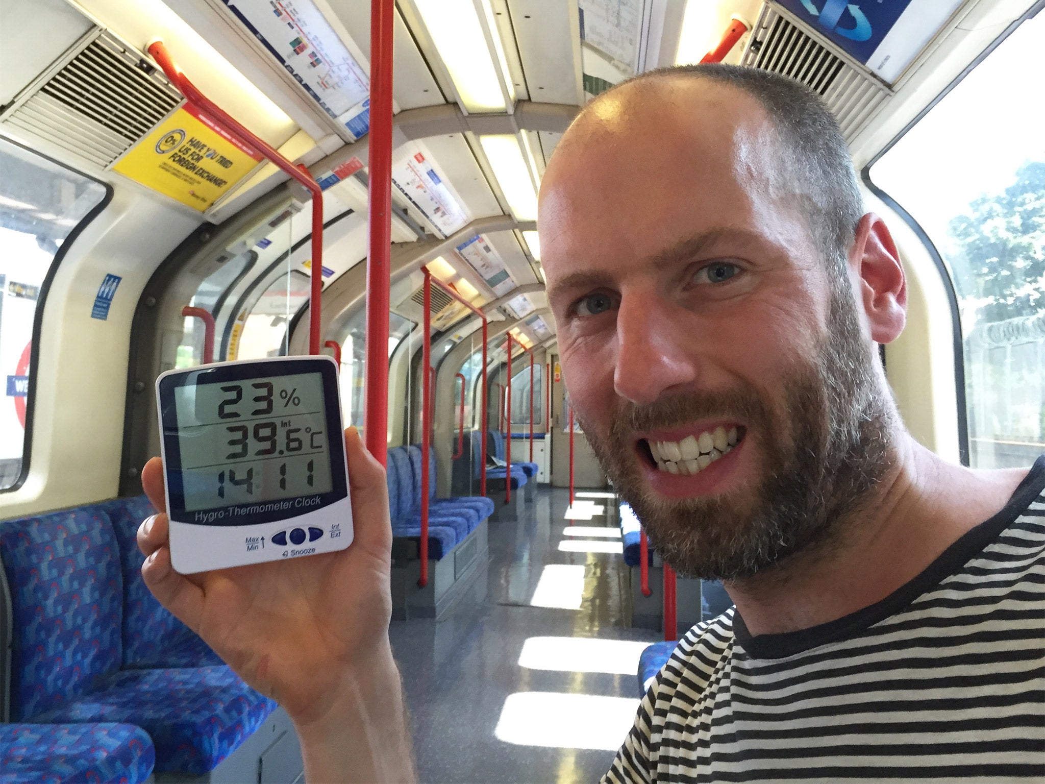 It's getting hot in here: Writer Simon Usborne's thermometer nearly hit 40 degrees