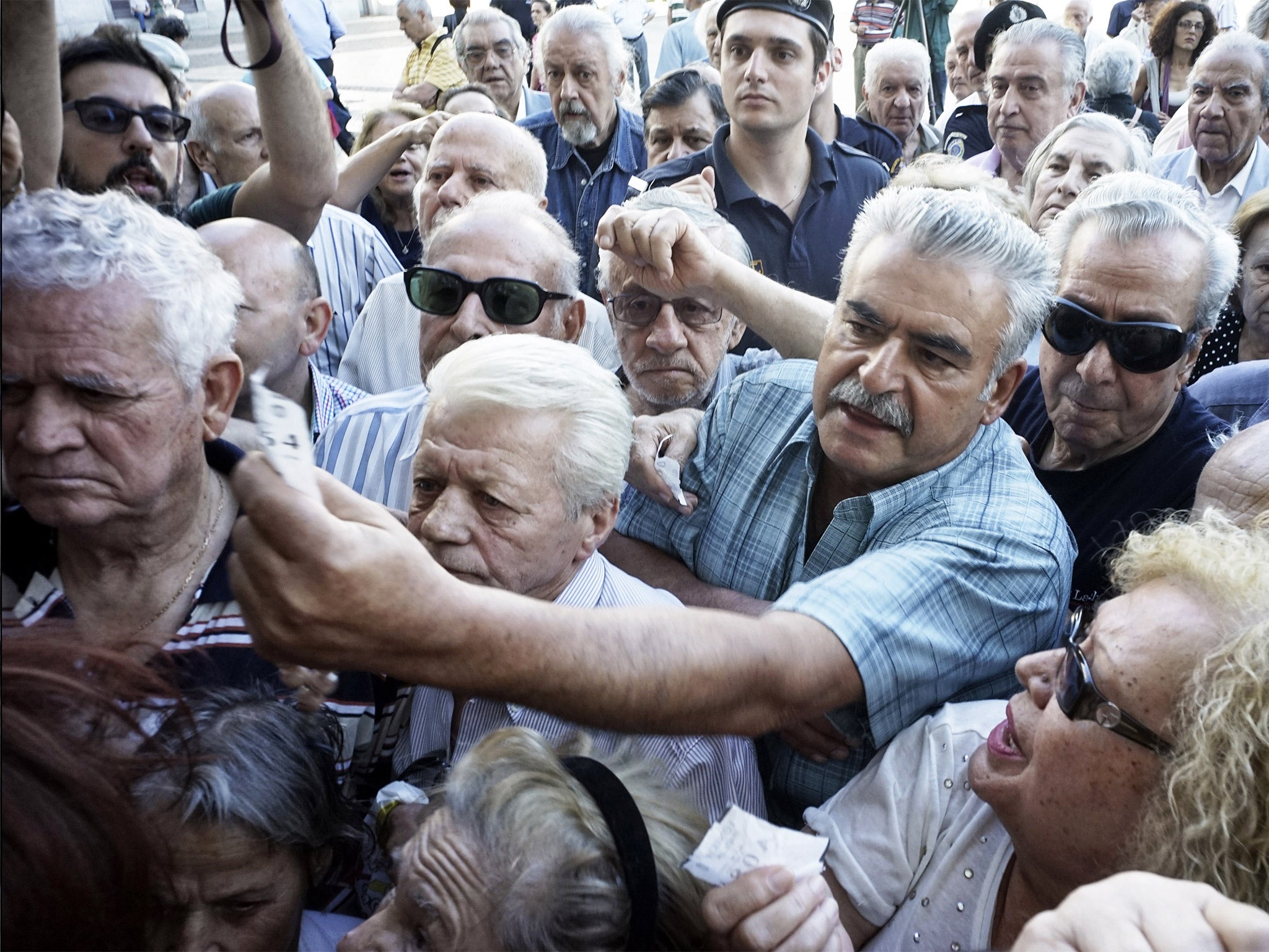 Greece Debt Crisis Angry And Anxious Pensioners Flock To Take Money
