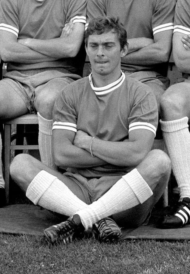 Thwaites in a Birmingham team photo in 1967; he scored 21 goals for the Blues