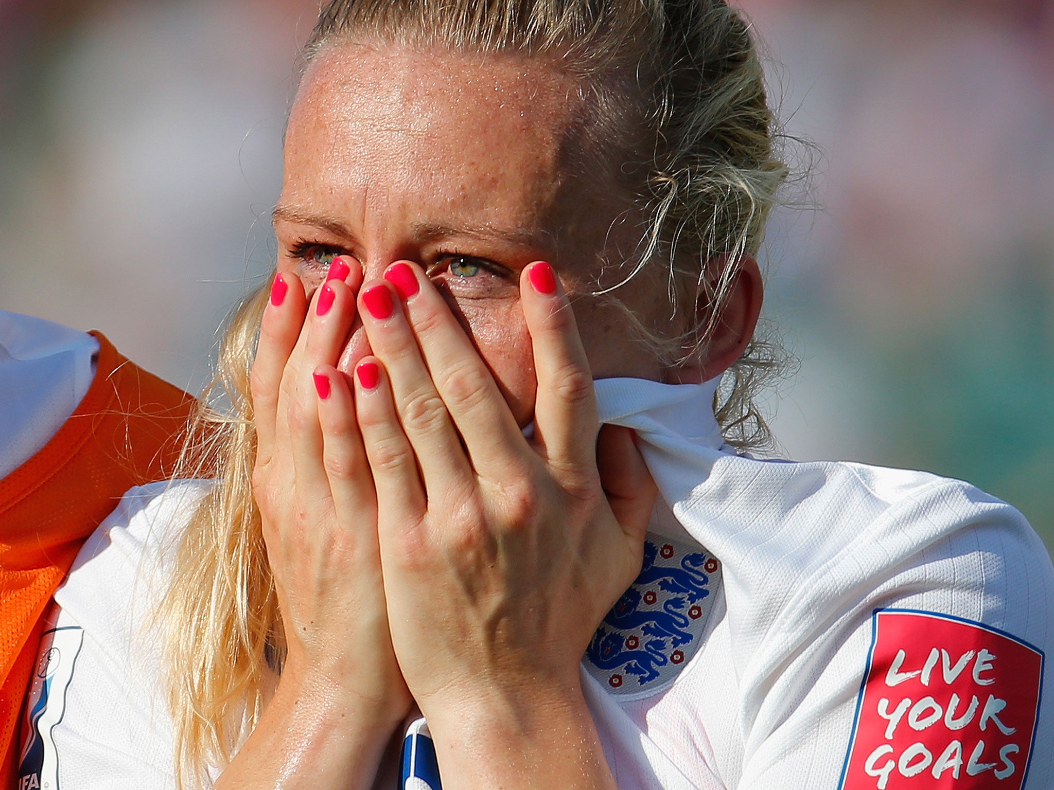 Laura Bassett after her own goal cost England women a chance to play in the World Cup final