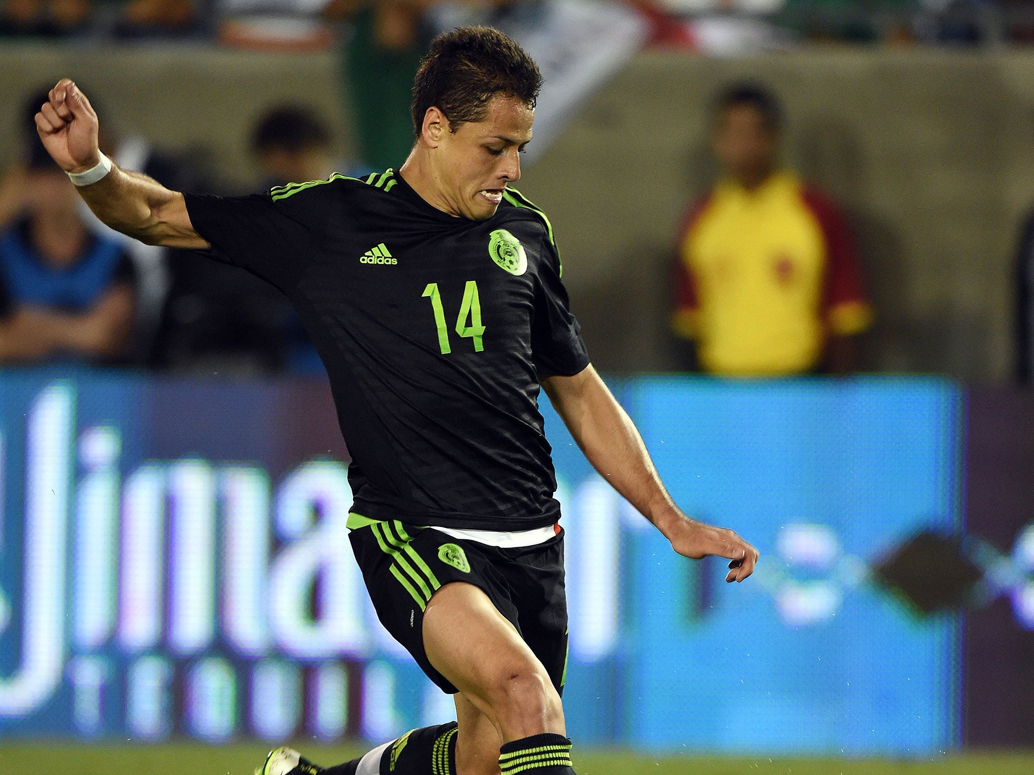 Javier Hernandez in action for Mexico