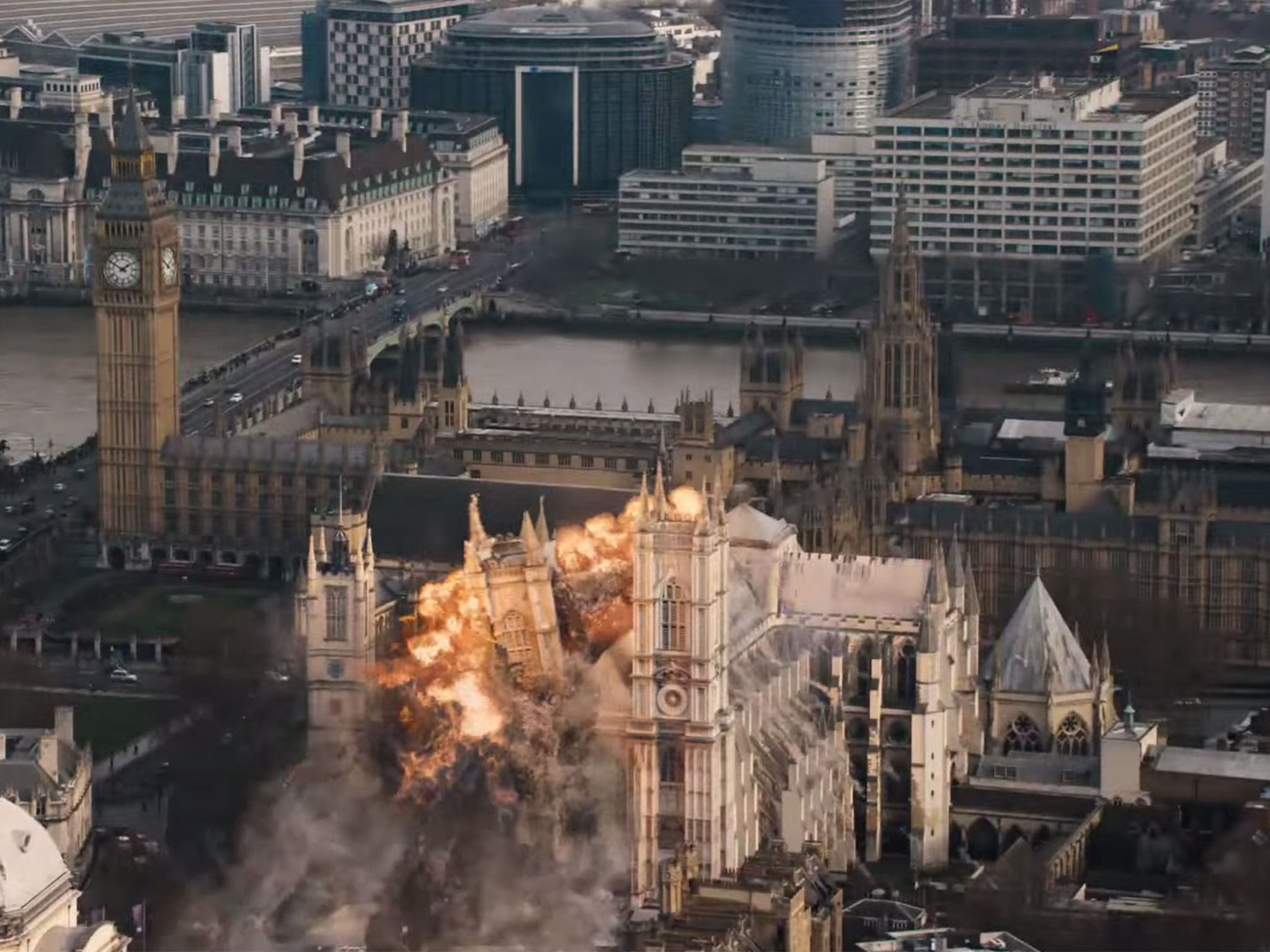 Westminster Abbey blows up in the controversial teaser trailer for London Has Fallen