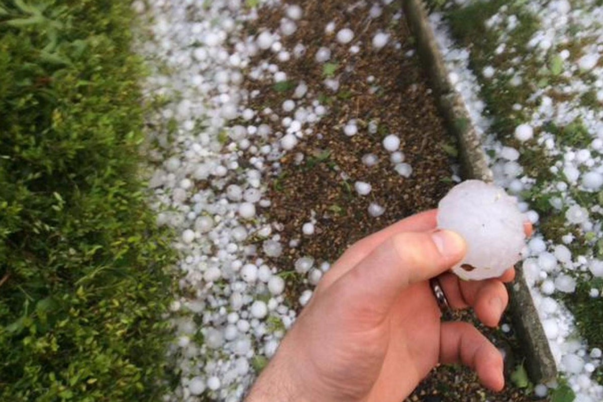 Hailstorm smashes windows, punches through roofs and dents ...