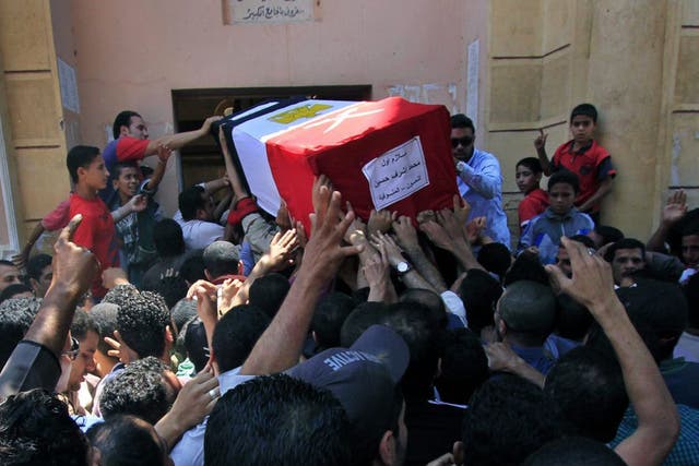 Funerals have been held for those killed in clashes between Egyptian Security forces and Isis 