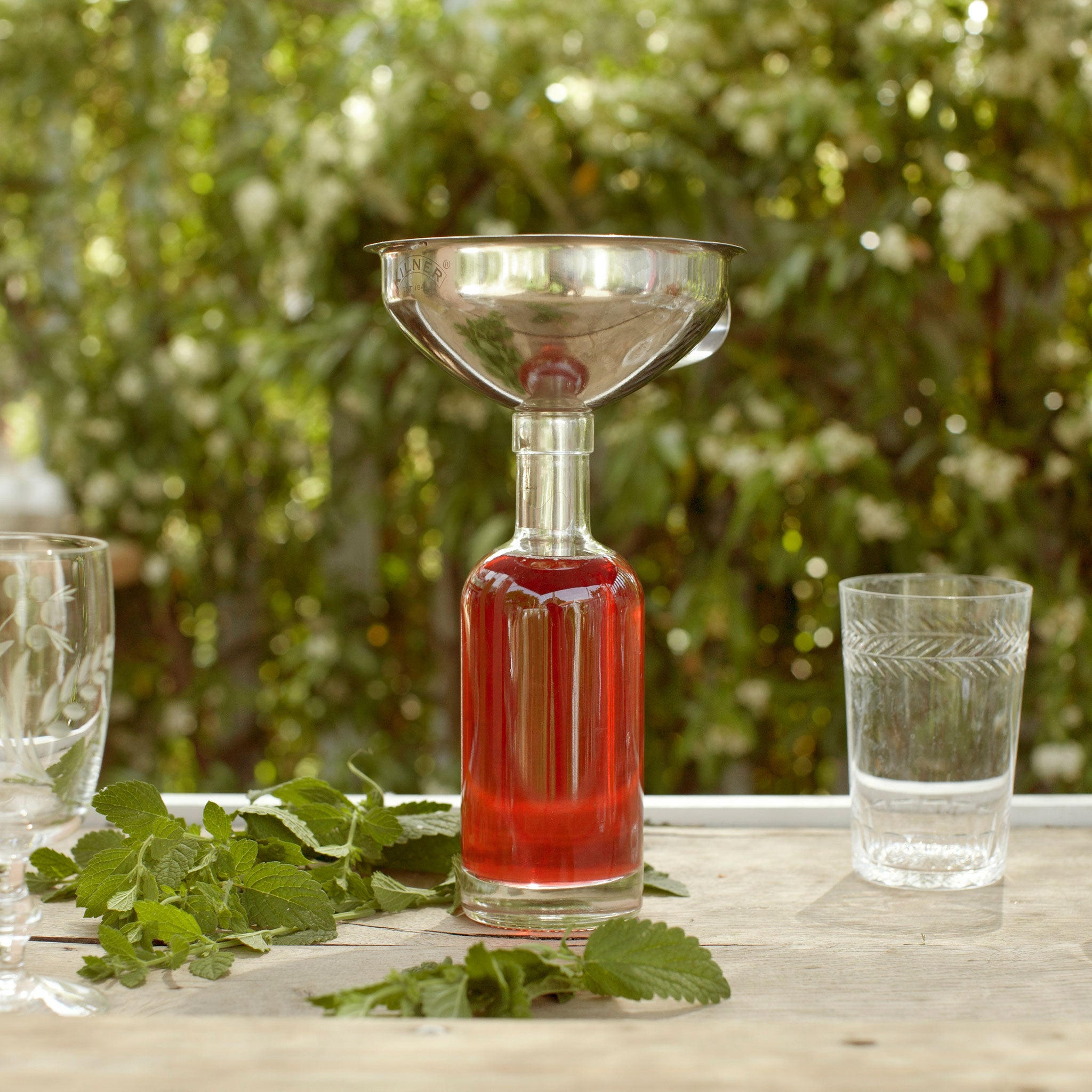 The lemon verbena and raspberry syrup