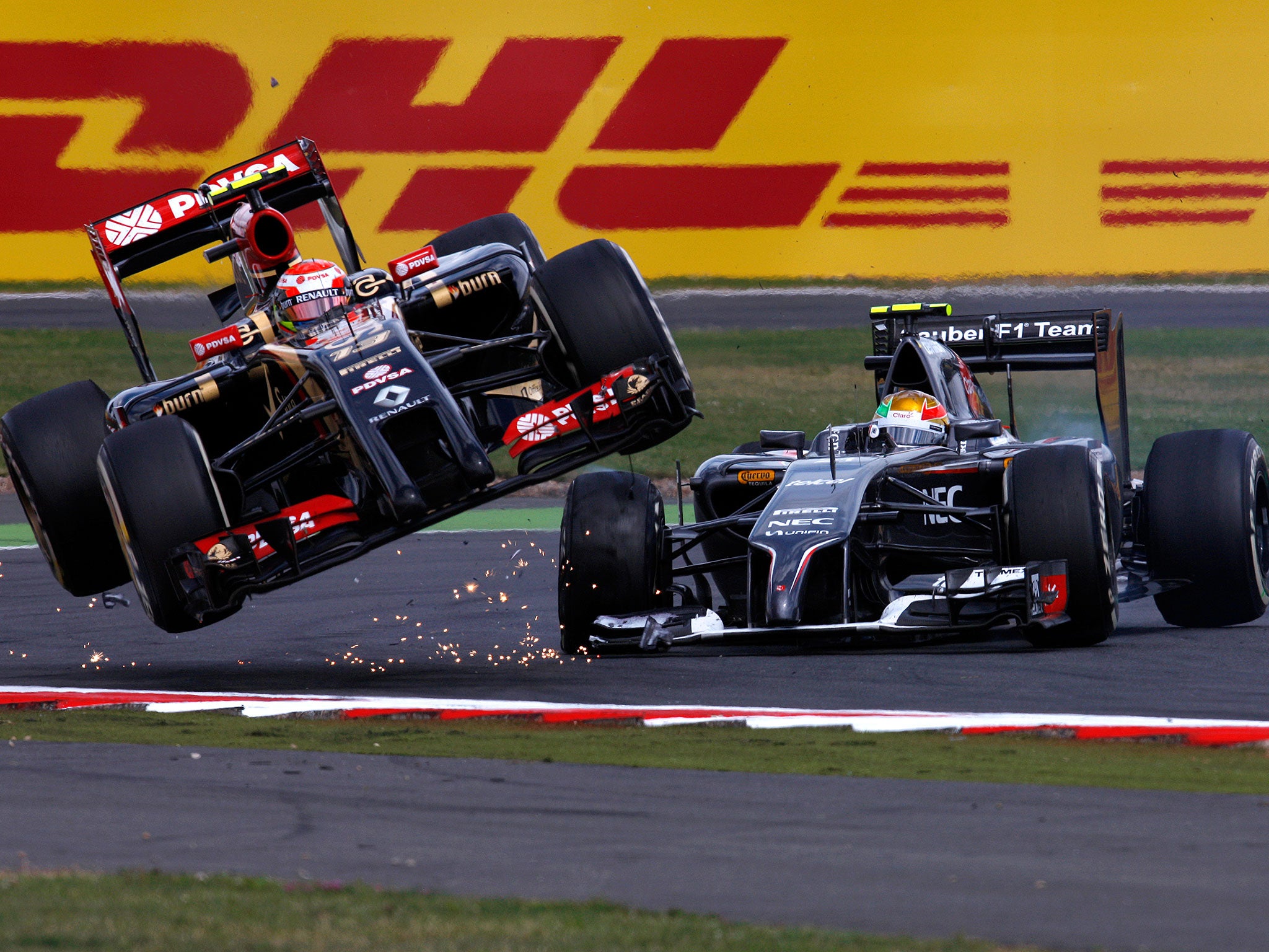 Pastor Maldonado (left) has been replaced at Renault