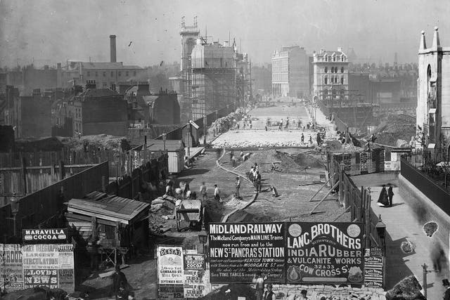 The Holborn Viaduct under construction, City of London 11 September 1869 