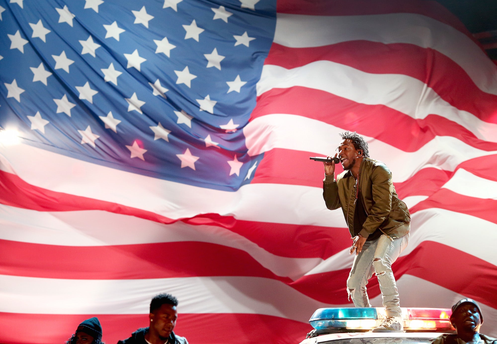 Lamar performs at the 2015 BET Awards in Los Angeles. Getty