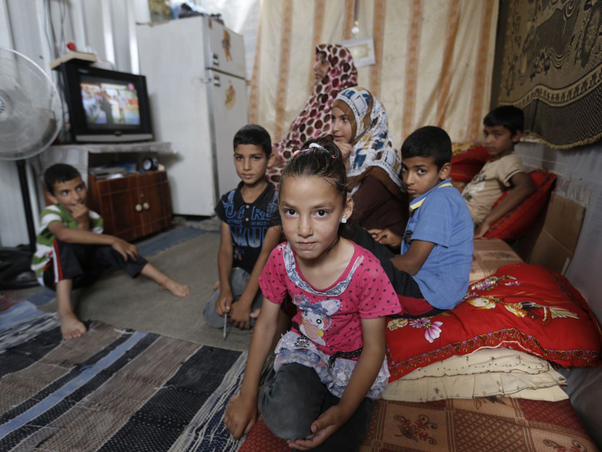Ghaida al-Najjar, eight, lives with her family in one of the caravans in Khuza’a, a town near Khan Younis, in the south of Gaza (