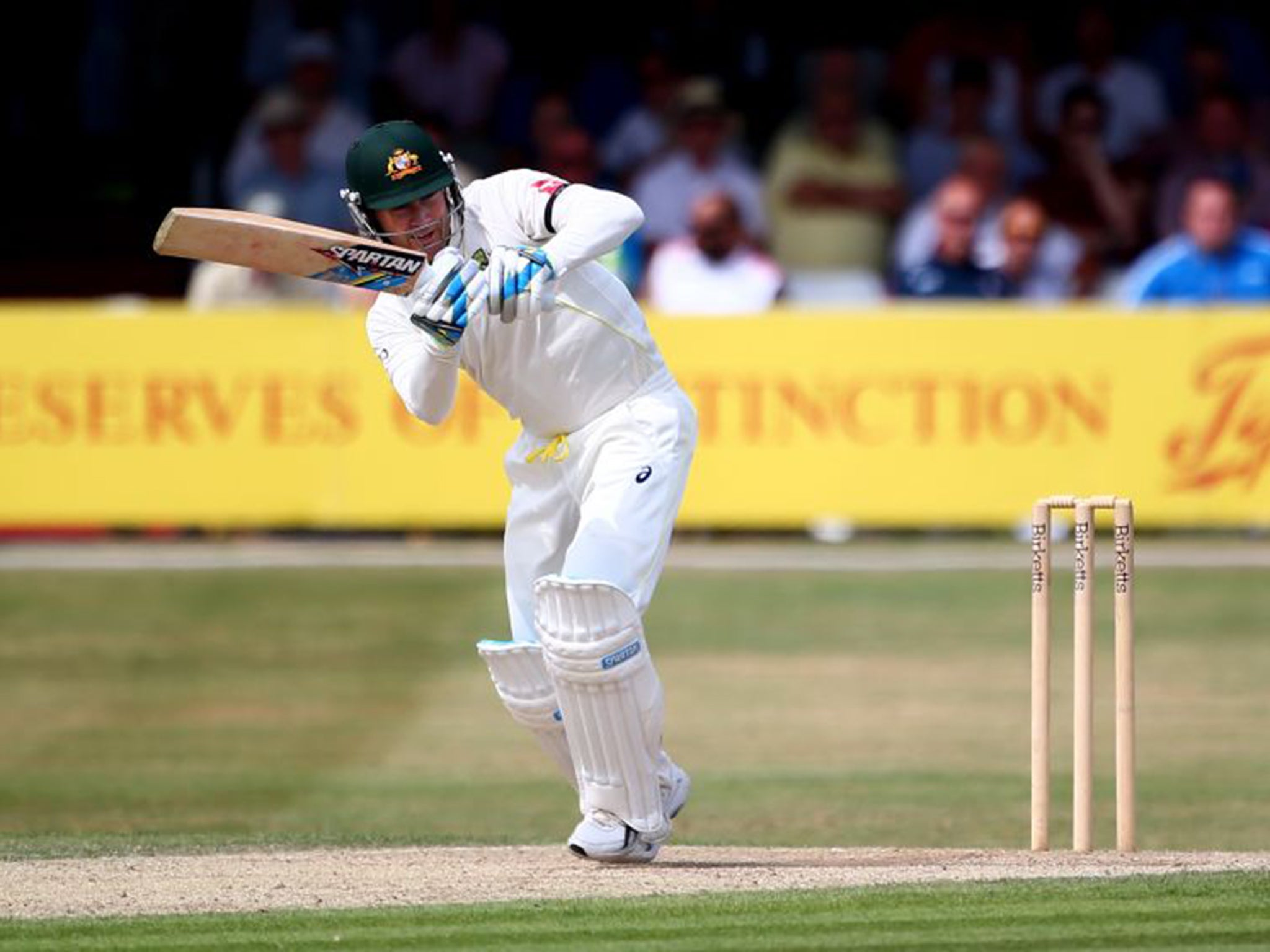 Michael Clarke was back in the runs for Australia yesterday, hitting 77 against Essex at Chelmsford