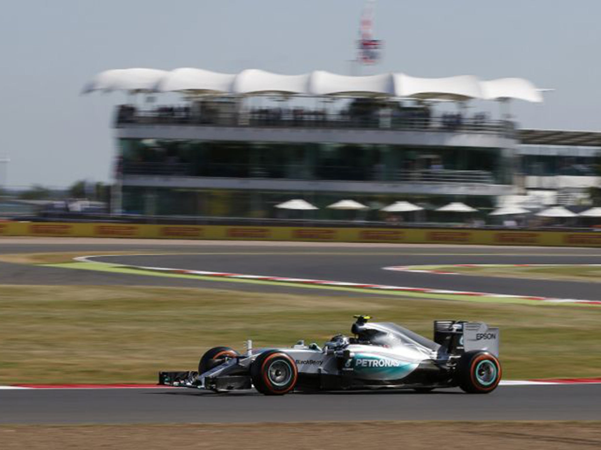 Nico Rosberg was fastest in practice for the British Grand Prix at Silverstone on Friday