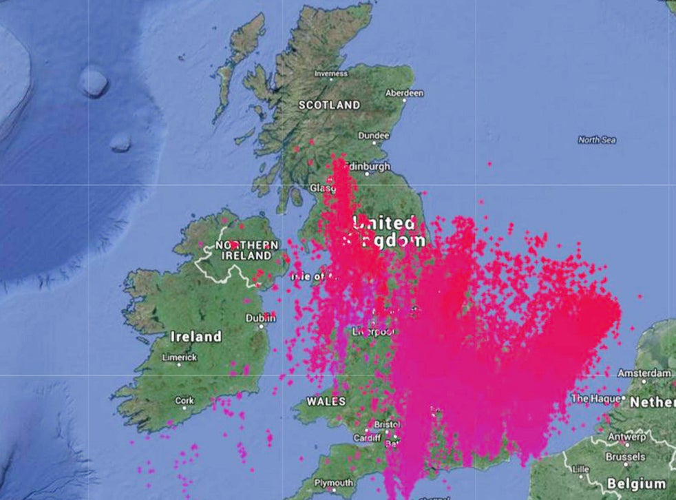 Lightning storms hit UK Kept awake by the storms? This map shows the
