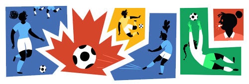 Google doodle to celebrate the 2015 Women's World Cup on day of final between USA and Japan