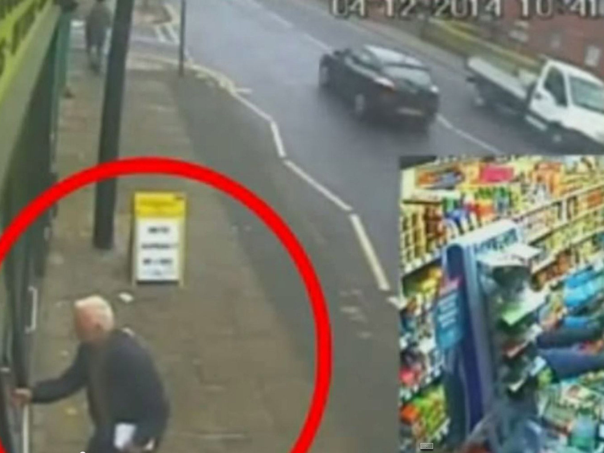 Ron Smith, 78, later joined by fellow pensioner Robert Anderson, barricaded the robber inside the shop