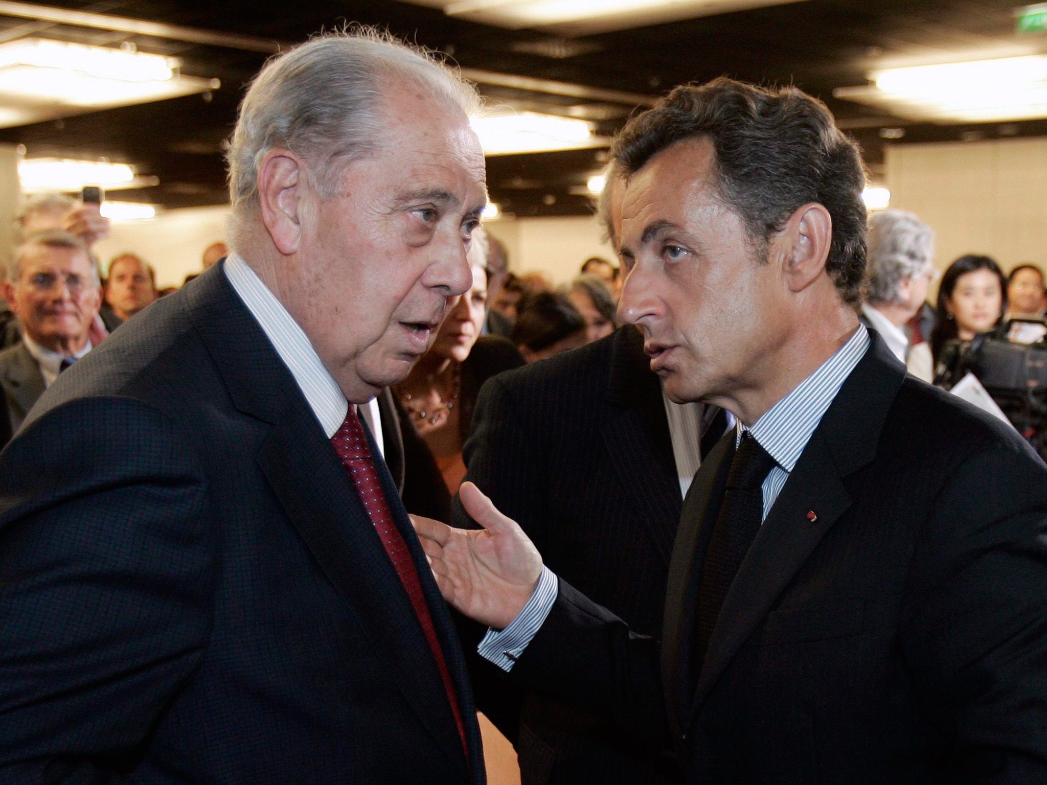 Pasqua, left, in 2009 with the then French President Nicolas Sarkozy, to whom he was an early mentor